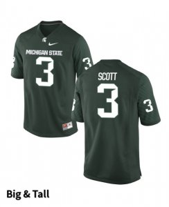 Men's LJ Scott Michigan State Spartans #3 Nike NCAA Green Big & Tall Authentic College Stitched Football Jersey HD50Y31QH